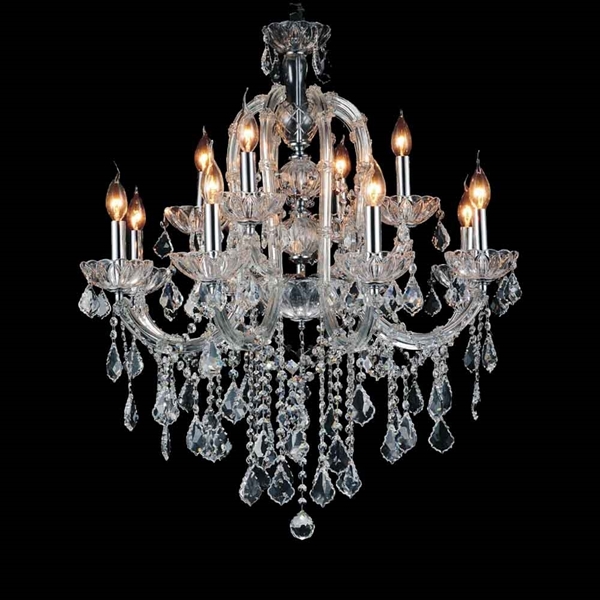 Picture of 34" 15 Light Up Chandelier with Chrome finish