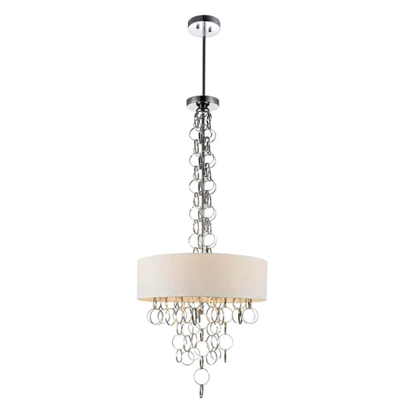 Picture of 34" 4 Light Drum Shade Chandelier with Chrome finish