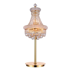 34" 6 Light Table Lamp with Gold finish