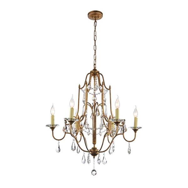 Picture of 34" 6 Light Up Chandelier with Oxidized Bronze finish