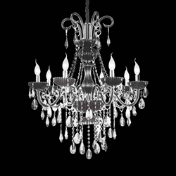 34" 8 Light Up Chandelier with Chrome finish
