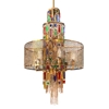 Picture of 35" 11 Light Drum Shade Chandelier with Gold finish