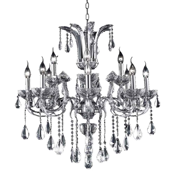 Picture of 35" 12 Light Up Chandelier with Chrome finish