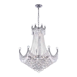 35" 15 Light Down Chandelier with Chrome finish