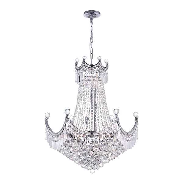 Picture of 35" 15 Light Down Chandelier with Chrome finish