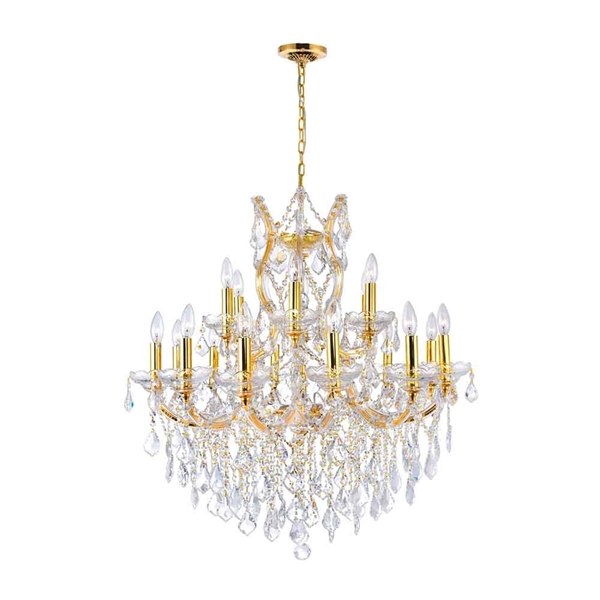 Picture of 35" 19 Light Up Chandelier with Gold finish