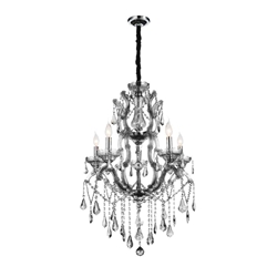 35" 5 Light Up Chandelier with Chrome finish