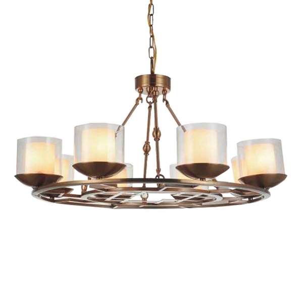 Picture of 35" 8 Light Candle Chandelier with Satin Nickel finish