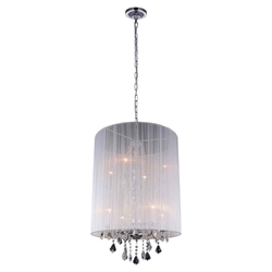 35" 8 Light Drum Shade Chandelier with Chrome finish