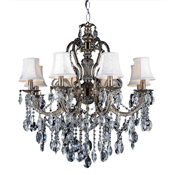 Picture of 35" 8 Light Up Chandelier with Antique Brass finish