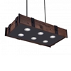 Picture of 35" LED Drum Shade Island Light with Black & Wood finish
