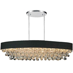 36" 10 Light Drum Shade Chandelier with Chrome finish