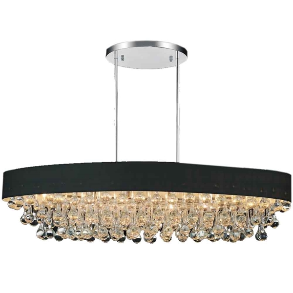 Picture of 36" 10 Light Drum Shade Chandelier with Chrome finish