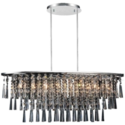 36" 8 Light Down Chandelier with Chrome finish