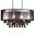 36" 9 Light Drum Shade Chandelier with Chrome finish