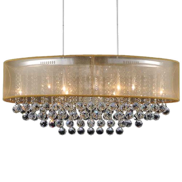 Picture of 36" 9 Light Drum Shade Chandelier with Chrome finish