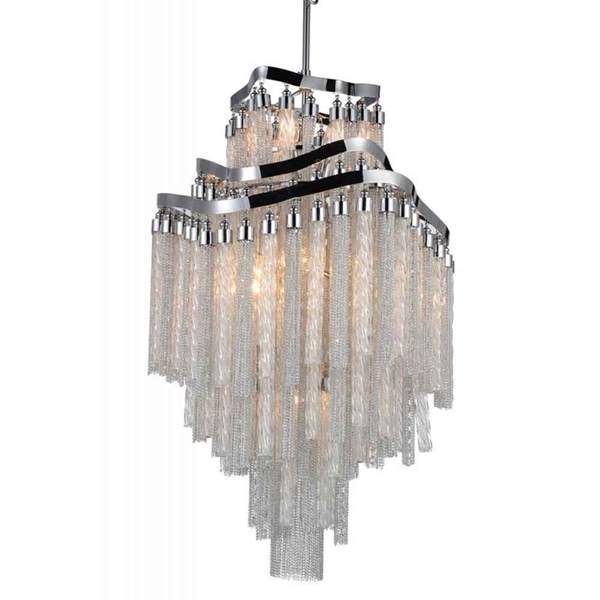 Picture of 38" 10 Light Down Chandelier with Chrome finish