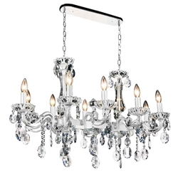 38" 10 Light Up Chandelier with Chrome finish