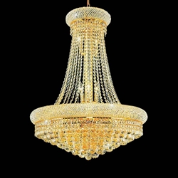 38" 19 Light Down Chandelier with Gold finish