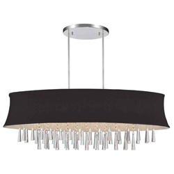 38" 8 Light Drum Shade Chandelier with Chrome finish