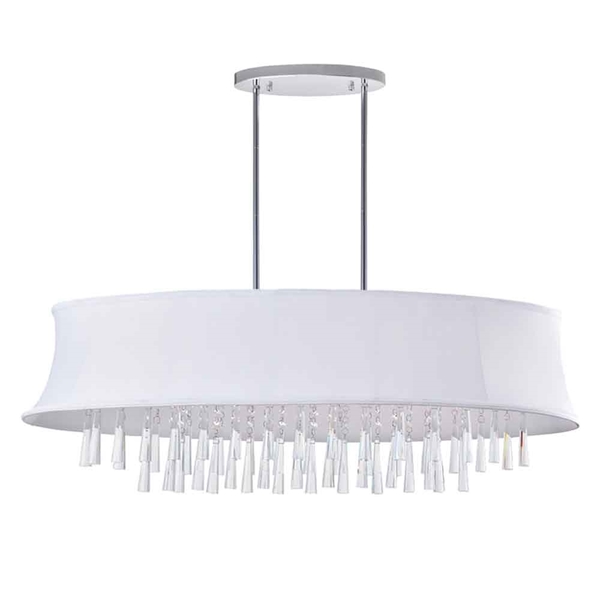 Picture of 38" 8 Light Drum Shade Chandelier with Chrome finish
