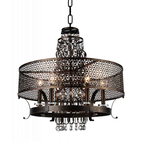Picture of 38" 8 Light Up Chandelier with Golden Bronze finish