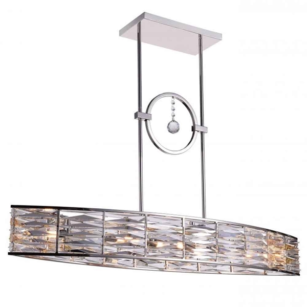 Picture of 42" 6 Light Island Chandelier with Bright Nickel finish