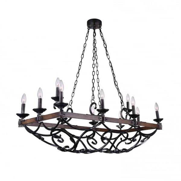 Picture of 43" 12 Light Candle Island Light with Gun Metal finish