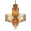 Picture of 43" 15 Light Drum Shade Chandelier with Gold finish