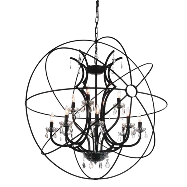 Picture of 44" 12 Light Up Chandelier with Brown finish