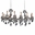 46" 12 Light Up Chandelier with Black finish