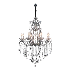 46" 9 Light Up Chandelier with Chrome finish