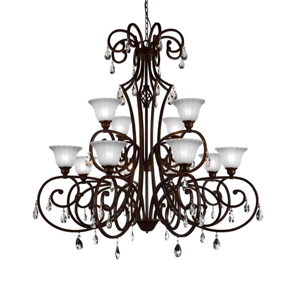 Picture of 47" 12 Light Candle Chandelier with Dark Bronze finish