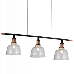 47" 3 Light Pool Table Light with Black & Copper finish