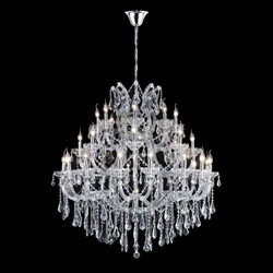 47" 33 Light Up Chandelier with Chrome finish