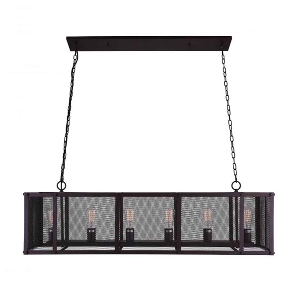 Picture of 47" 6 Light Island Chandelier with Reddish Black finish