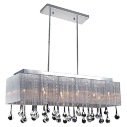 48" 14 Light Drum Shade Chandelier with Chrome finish