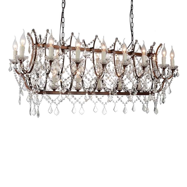 Picture of 49" 21 Light Up Chandelier with Light Brown finish