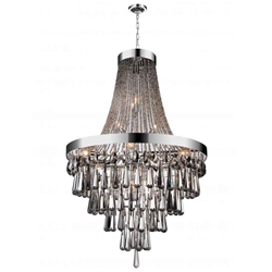 52" 17 Light Down Chandelier with Chrome finish