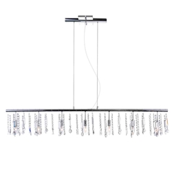 54" 7 Light Down Chandelier with Chrome finish