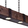 Picture of 59" LED Drum Shade Island Light with Black & Wood finish