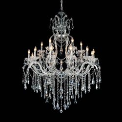 60" 19 Light Up Chandelier with Chrome finish