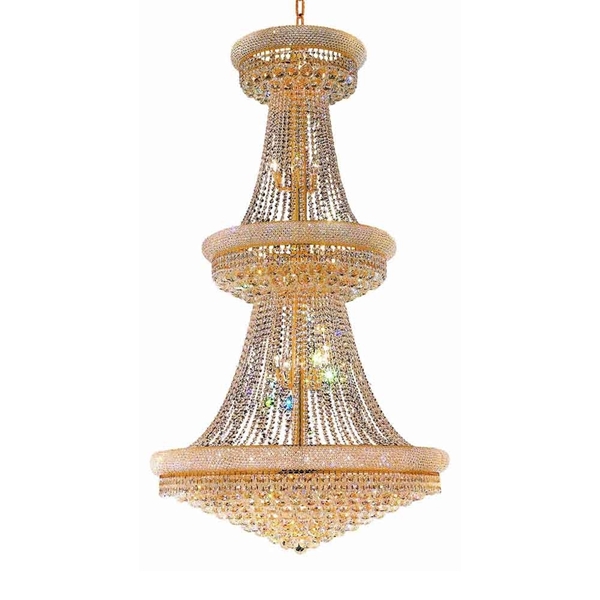 Picture of 66" 34 Light Down Chandelier with Gold finish