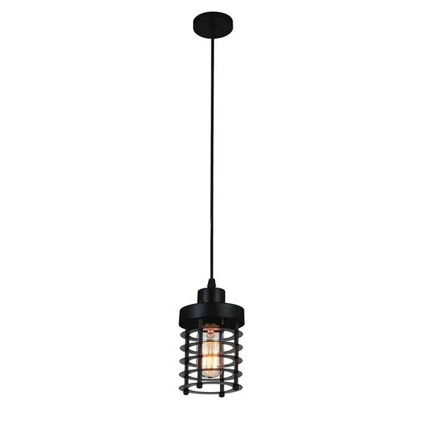 Picture of 7" 1 Light Down Mini Pendant with Black finish