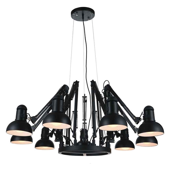 Picture of 78" 9 Light Down Chandelier with Black finish
