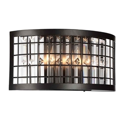 8" 3 Light Wall Sconce with Brown finish