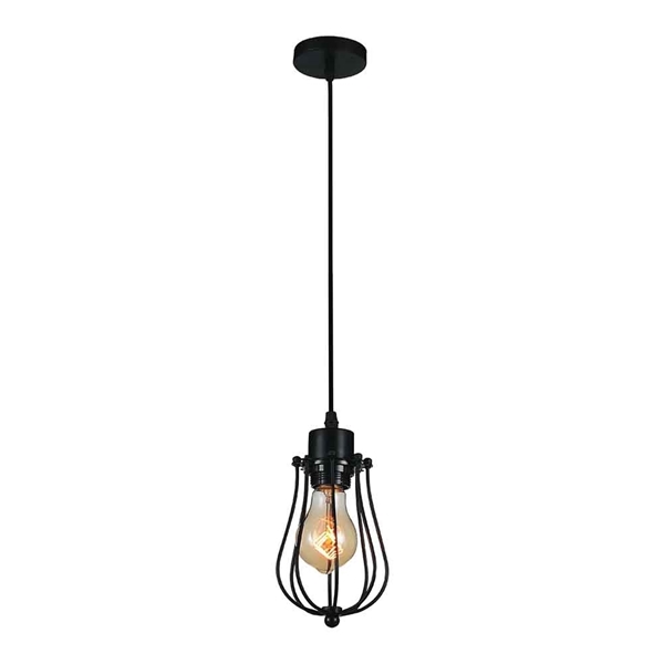Picture of 9" 1 Light Down Mini Pendant with Black finish