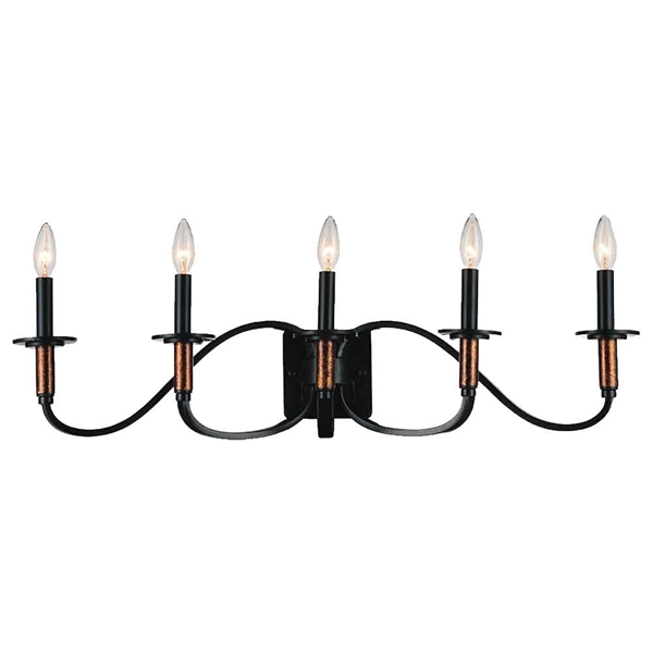 Picture of 9" 5 Light Vanity Light with Black finish