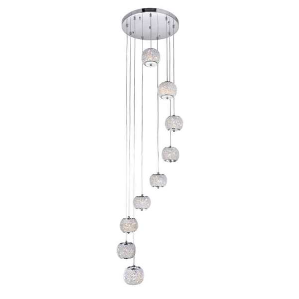 Picture of 98" 9 Light Multi Light Pendant with Chrome finish